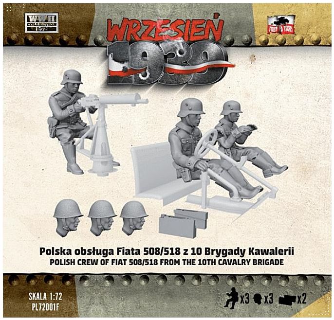 Polish Crew of Fiat 508/518 - 10th Cavalry Brigade (For FTF 122/125) 1:72 First to Fight Model