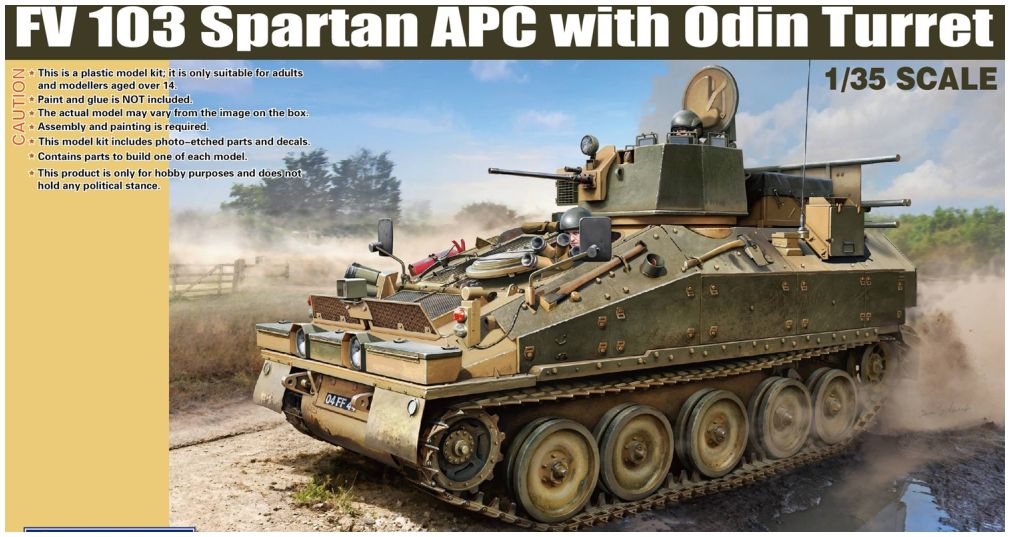 Available To Order – British Army FV 103 Spartan APC with Odin Turret 1:35 Gecko Models (GEC 350057)