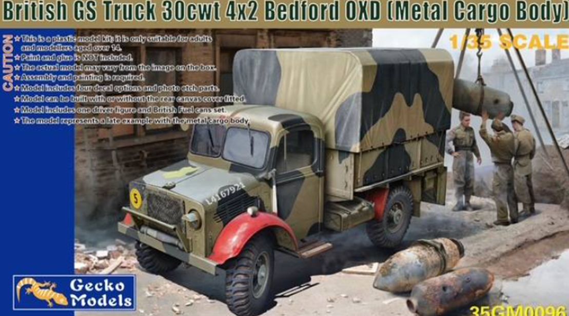 Available To Order – British GS Truck 30cwt 4x2 Bedford OXD (Metal Cargo Body) 1:35 Gecko Models (GEC 350096)