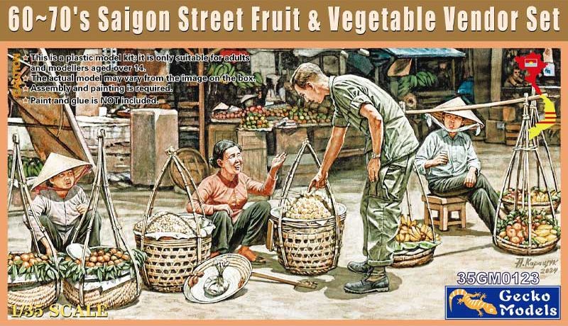 Available To Order – Saigon Fruit & Vegetable Market Stall Set 1960-1970's (350122) 1:35 Gecko Models (GEC 350123)