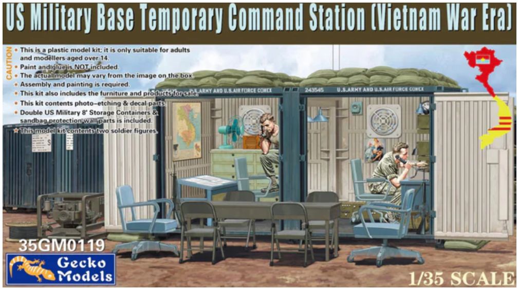 Available To Order – US Military Base Temporary Command Station Vietnam 1:35 Gecko Models (GEC 35GM0119)