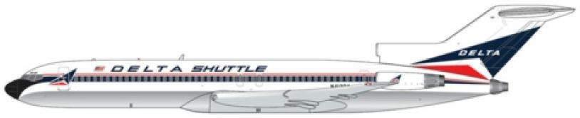 Boeing B727-200/Adv. Delta Shuttle N413DA (Widget Livery/Polished Belly) 1:400 – diecast model