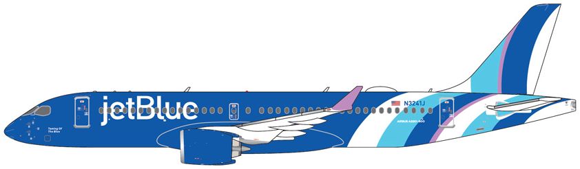 Airbus A220-300 JetBlue Airways N3241J 'Taming of the Blue' 1:400 – diecast model