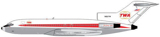 Boeing B727-100 Trans World Airlines (TWA) N851TW 'Twin Globes' Livery Polished 1:400 – diecast model