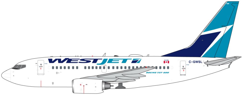 Boeing B737-600 Westjet Airlines C-GWSL 1:400 – diecast model