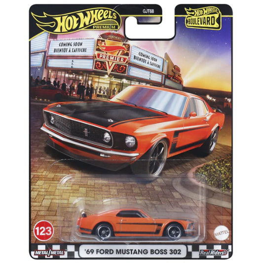 '69 Ford Mustang Boss 302 Boulevard No.123 (LHD) 1:64 Hot Wheels Model Car (JBL20)