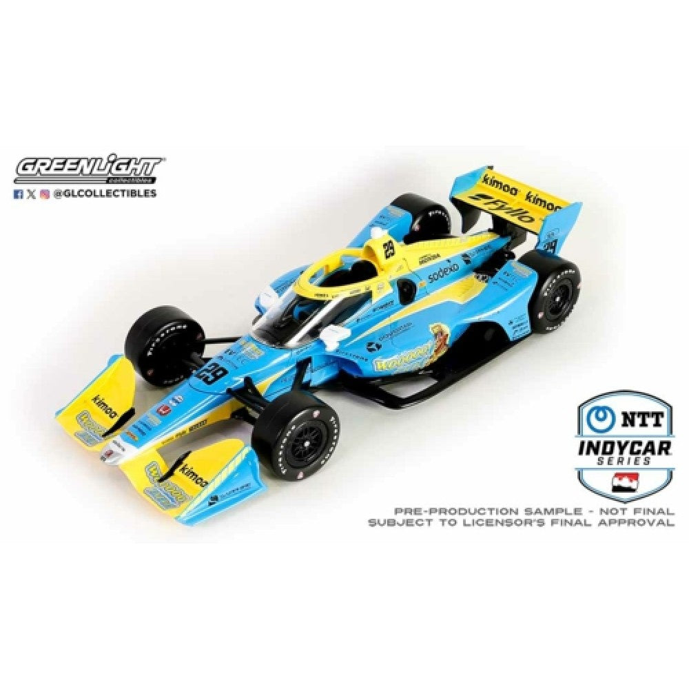 THIS ITEM IS AVAILABLE TO ORDER FROM OUR SUPPLIER - 1:18 GREENLIGHT GL11229 2023 NTT INDYCAR SERIES - NO.29 DEVLIN DEFRANCESCO/ANDRETTI STEINBRENNER AUTOSPORT, WOOOOO ENERGY