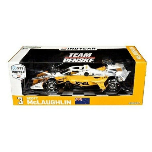 THIS ITEM IS AVAILABLE TO ORDER FROM OUR SUPPLIER - 1:18 GREENLIGHT GL11241 2024 NTT INDYCAR SERIES - NO.3 SCOTT MCLAUGHLIN/TEAM PENSKE - XPEL (ROAD COURSE FIGURATION)