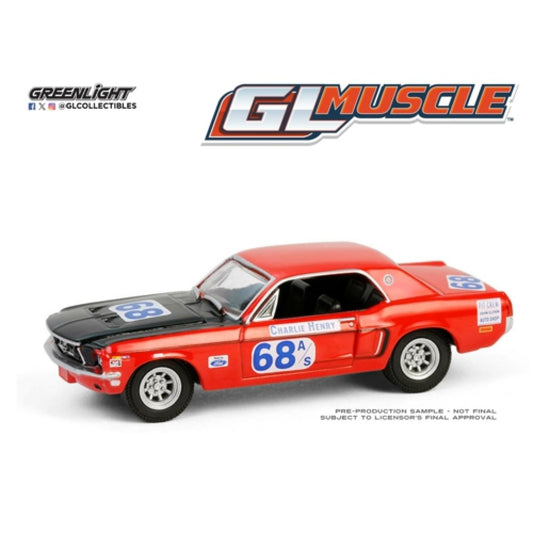 THIS ITEM IS AVAILABLE TO ORDER FROM OUR SUPPLIER - 1:64 GREENLIGHT GL13360-B GREENLIGHT MUSCLE SERIES 29 - 1968 FORD MUSTANG GT COUPE - NO.68 CHARLIE HENRY RACE CAR SOLID PACK