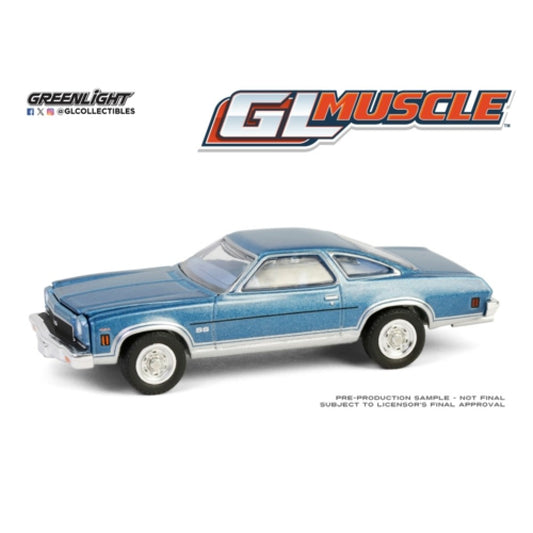 THIS ITEM IS AVAILABLE TO ORDER FROM OUR SUPPLIER - 1:64 GREENLIGHT GL13360-D GREENLIGHT MUSCLE SERIES 29 - 1973 CHEVROLET CHEVELLE SS 454 - LIGHT BLUE METALLIC & SILVER SOLID PACK