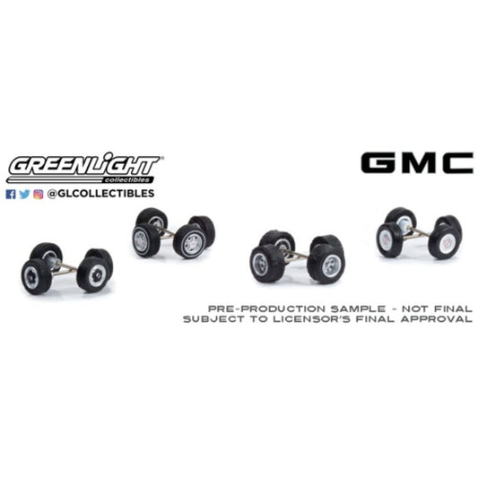 THIS ITEM IS AVAILABLE TO ORDER FROM OUR SUPPLIER - 1:64 GREENLIGHT GL16110-A AUTO BODY SHOP - WHEEL AND TIRE PACKS SERIES 6 GMC TRUCKS