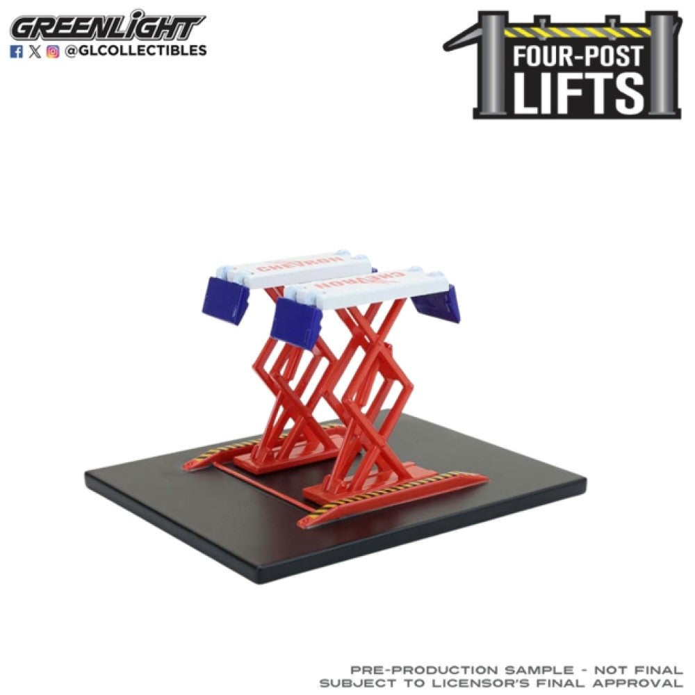 Available to Order – Auto Body Shop - Automotive Double Scissor Lifts Series 2 - Chevron 1:64 GreenLight Model (GL16220-C)