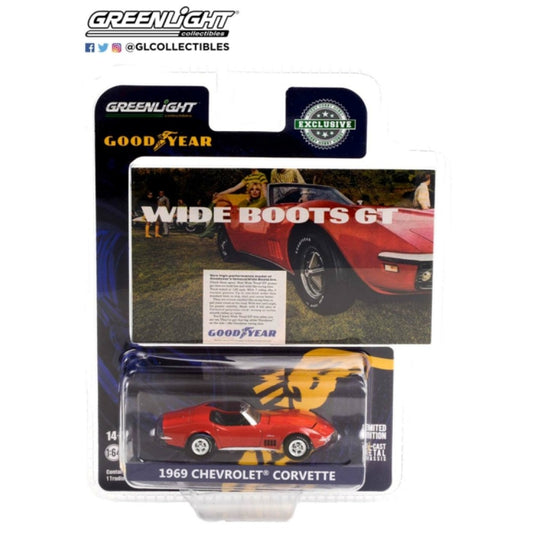 THIS ITEM IS AVAILABLE TO ORDER FROM OUR SUPPLIER - 1:64 GREENLIGHT GL30248 GOODYEAR VINTAGE AD CARS 1969 CHEVROLET CORVETTE WIDE BOOTS GT (HOBBY EXCLUSIVE)