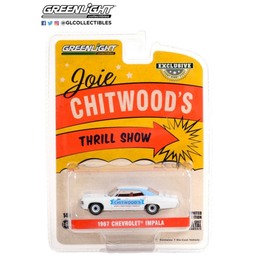 THIS ITEM IS AVAILABLE TO ORDER FROM OUR SUPPLIER - 1:64 GREENLIGHT GL30359 1967 CHEVROLET IMPALA SPORT SEDAN JOIE CHITWOODS LEGION OF WORLDS GREATEST DAREDEVILS (HOBBY EXCLUSIVE)
