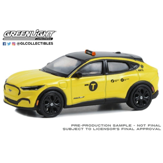 THIS ITEM IS AVAILABLE TO ORDER FROM OUR SUPPLIER - 1:64 GREENLIGHT GL30430 2022 FORD MUSTANG MACH-E CALIFORNIA ROUTE 1 - NYC TAXI
