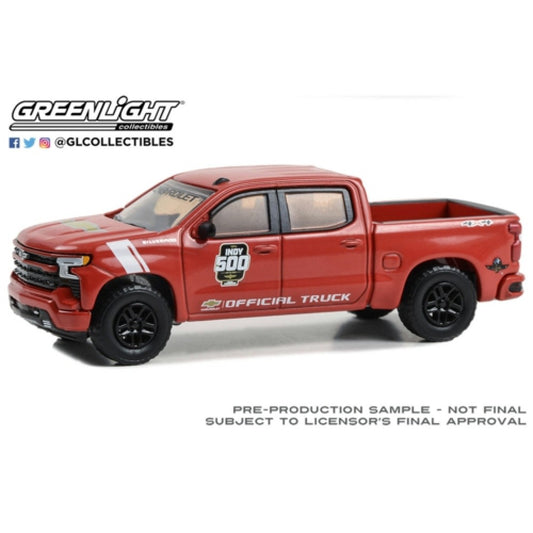 THIS ITEM IS AVAILABLE TO ORDER FROM OUR SUPPLIER - 1:64 GREENLIGHT GL30457 2023 CHEVROLET SILVERADO 1500 - 2023 107TH RUNNING OF THE INDIANAPOLIS 500 OFFICIAL TRUCK (HOBBY EXCLUSIVE)