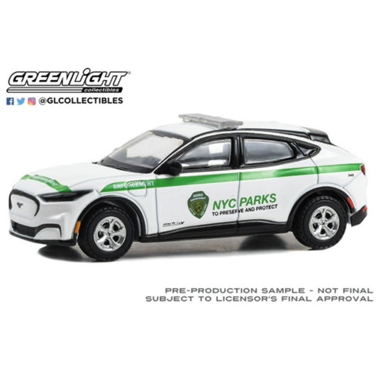 THIS ITEM IS AVAILABLE TO ORDER FROM OUR SUPPLIER - 1:64 GREENLIGHT GL30480 2023 FORD MUSTANG MACH-E SELECT - NEW YORK CITY DEPARTMENT OF PARKS & RECREATION