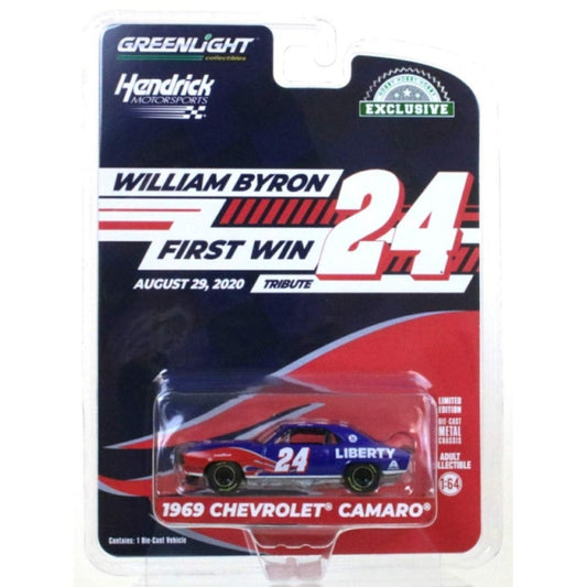 THIS ITEM IS AVAILABLE TO ORDER FROM OUR SUPPLIER - 1:64 GREENLIGHT GL30496 1969 CHEVROLET CAMARO - WILLIAM BYRON AND HENDRICK MOTORSPORTS FIRST WIN TRIBUTE - AUGUST 29 2020 - DAYTONA BEACH, FL