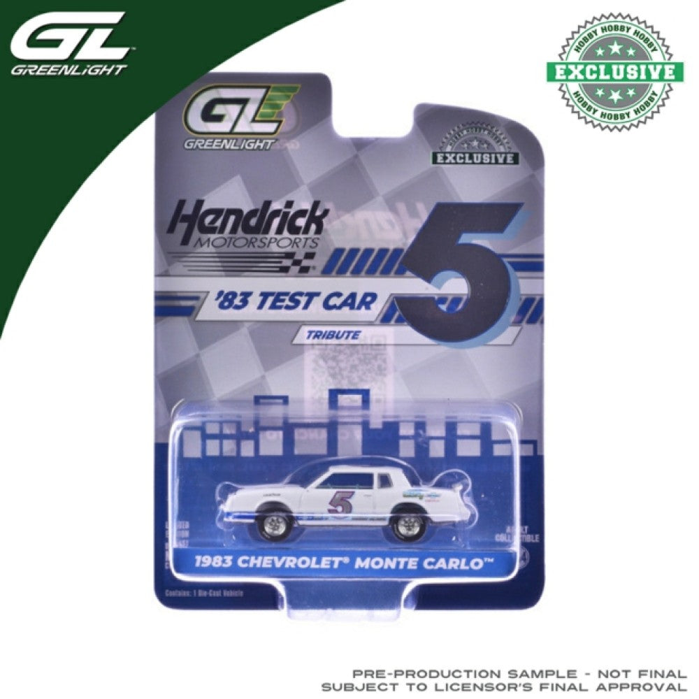 Available to Order – Chevrolet Monte Carlo 1983 - Hendrick Motorsports First Test Car Tribute - Hobby Exclusive 1:64 GreenLight Model (GL30520)