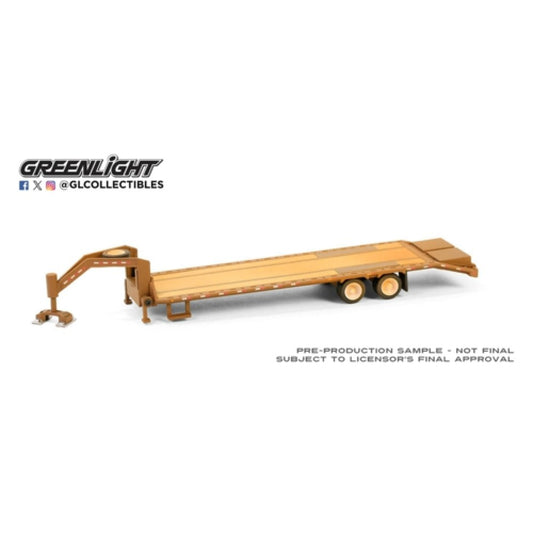 THIS ITEM IS AVAILABLE TO ORDER FROM OUR SUPPLIER - 1:64 GREENLIGHT GL30522 GOOSENECK TRAILER - WEATHERED WITH RED AND WHITE CONSPICUITY STRIPES