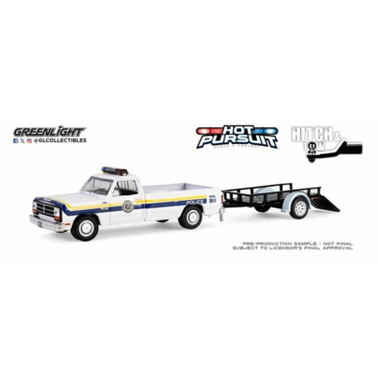 THIS ITEM IS AVAILABLE TO ORDER FROM OUR SUPPLIER - 1:64 GREENLIGHT GL32315-A HOT PURSUIT HITCH AND TOW SERIES 1 - 1990 DODGE RAM D200 UTILITY TRAILER PHILADELPHIA, PA POLICE DEPARTMENT