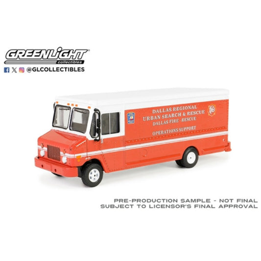 THIS ITEM IS AVAILABLE TO ORDER FROM OUR SUPPLIER - 1:64 GREENLIGHT GL33250-B H.D. TRUCKS SERIES 25 - 2019 STEP VAN - DALLAS REGIONAL URBAN SEARCH & RESCUE - RESCUE OPERATIONS SUPPORT - DALLAS FIRE DEPARTMENT, DALLAS,