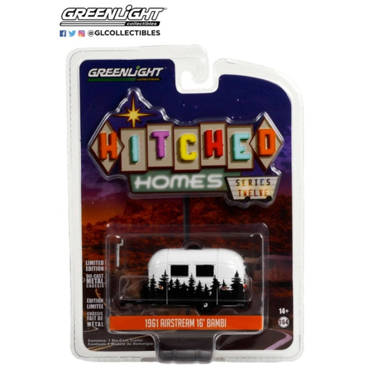 THIS ITEM IS AVAILABLE TO ORDER FROM OUR SUPPLIER - 1:64 GREENLIGHT GL34120-E HITCHED HOMES SERIES 12 AIRSTREAM 16 BAMBI WITH FOREST MURAL