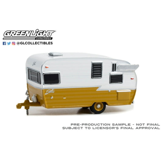 THIS ITEM IS AVAILABLE TO ORDER FROM OUR SUPPLIER - 1:64 GREENLIGHT GL34140-F HITCHED HOMES SERIES 14 SHASTA AIRFLYTE BUTTERSCOTCH AND WHITE
