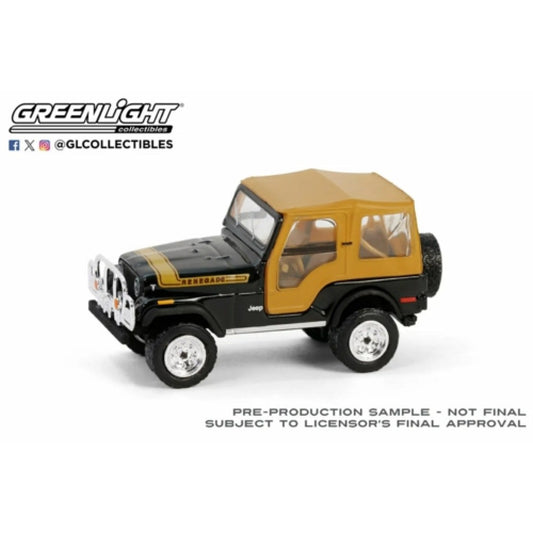 THIS ITEM IS AVAILABLE TO ORDER FROM OUR SUPPLIER - 1:64 GREENLIGHT GL35290-C ALL TERRAIN SERIES 16 - 1976 JEEP CJ-5 RENEGADE LIFTED WITH OFF-ROAD BUMPER - BLACK