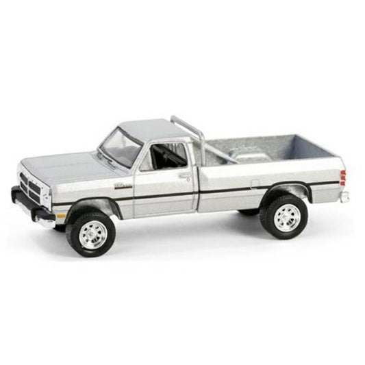 THIS ITEM IS AVAILABLE TO ORDER FROM OUR SUPPLIER - 1:64 GREENLIGHT GL35290-F ALL TERRAIN SERIES 16 - 1992 DODGE RAM D250 POWER RAM LIFTED WITH ROLLBAR - STERLING SILVER