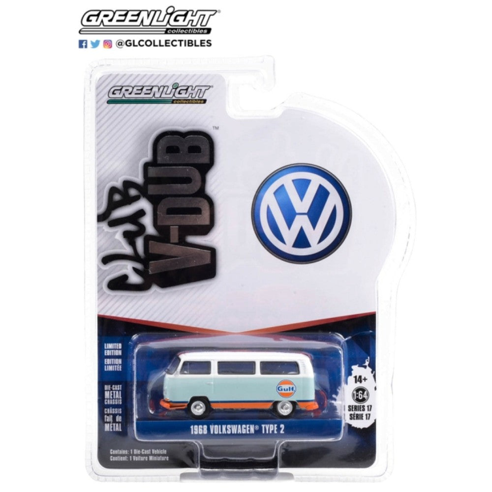1:64 Greenlight GL36080-C Club Vee Dub Series 17 - 1968 Volkswagen Type 2 (T2) - Gulf Oil – diecast model