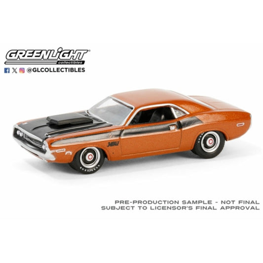 THIS ITEM IS AVAILABLE TO ORDER FROM OUR SUPPLIER - 1:64 GREENLIGHT GL37310-C BARRETT-JACKSON SERIES 14 - 1970 DODGE CHALLENGER T/A - BURNT ORANGE METALLIC - PALM BEACH 2023