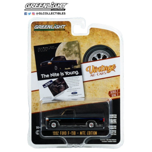 THIS ITEM IS AVAILABLE TO ORDER FROM OUR SUPPLIER - 1:64 GREENLIGHT GL39100-F VINTAGE AD CARS SERIES 7 - 1992 FORD F-150 NITE EDITION THE NITE IS YOUNG