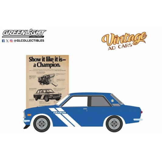 THIS ITEM IS AVAILABLE TO ORDER FROM OUR SUPPLIER - 1:64 GREENLIGHT GL39150-C VINTAGE AD CARS SERIES 11 - 1972 DATSUN 510 SHOW IT LIKE IT IS - A CHAMPION