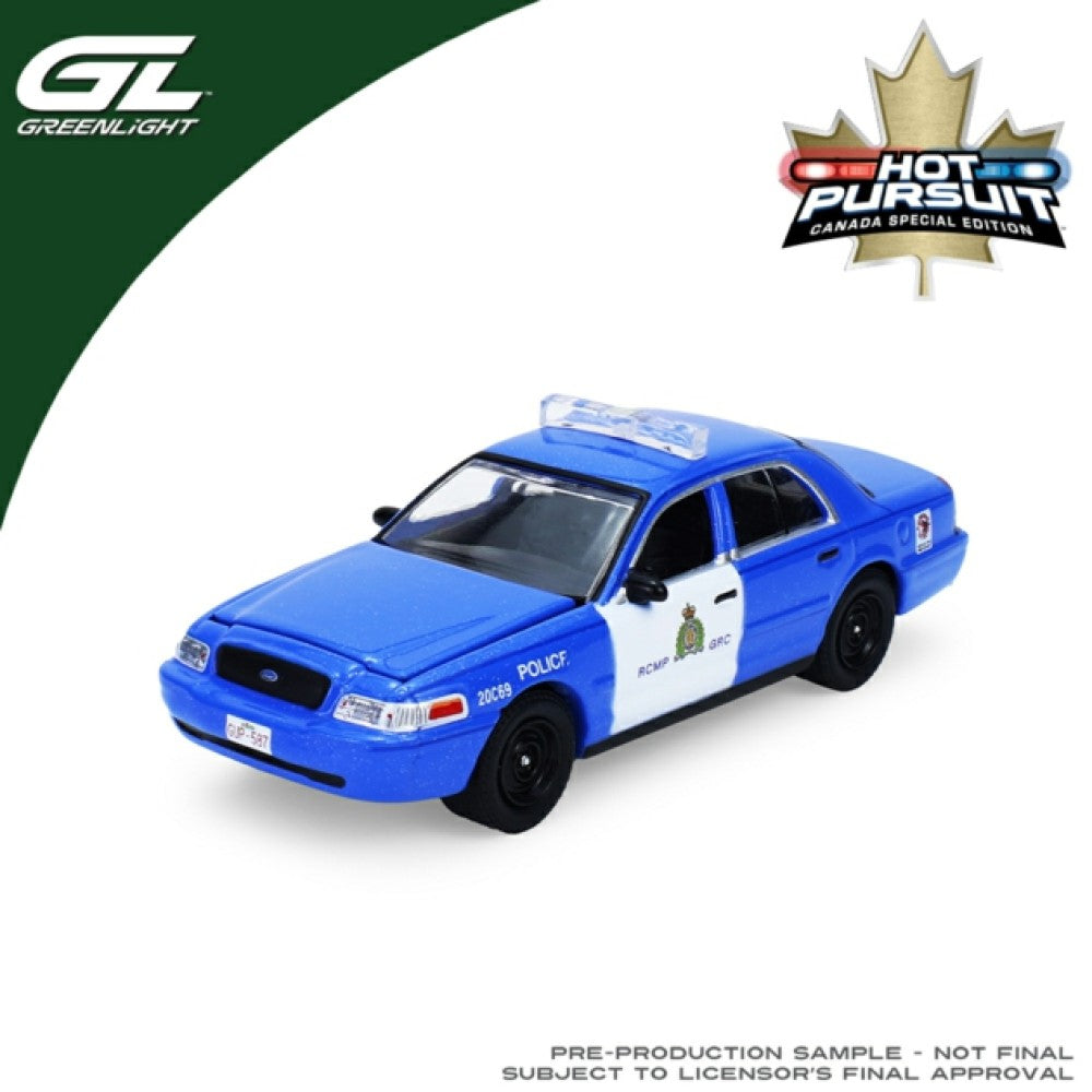 Available to Order – Hot Pursuit - Canada Special Edition - Crown Victoria Police Interceptor 2008 - Royal Canadian Mounted Police (rcmp) 1:64 Model (gl43065-b) 1:64 GreenLight Model (GL43065-B)