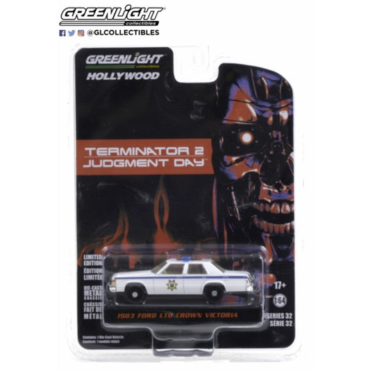 1:64 GREENLIGHT 44920-D HOLLYWOOD SERIES 32 TERMINATOR 2 JUDGEMENT DAY 1983 FORD LTD CROWN VICTORIA