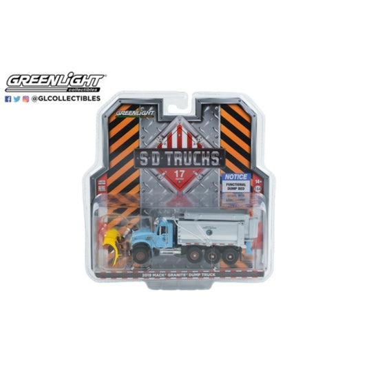 THIS ITEM IS AVAILABLE TO ORDER FROM OUR SUPPLIER - 1:64 GREENLIGHT GL45170-B S.D. TRUCKS SERIES 17 2019 MACK GRANITE DUMP TRUCK WITH SNOW PLOW AND SALT SPREADER CHICAGO DEPT OF STREETS AND SANITATION