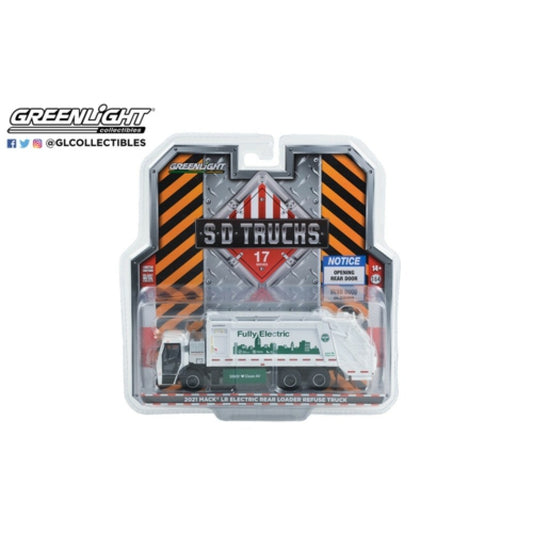 THIS ITEM IS AVAILABLE TO ORDER FROM OUR SUPPLIER - 1:64 GREENLIGHT GL45170-C S.D. TRUCKS SERIES 17 2021 MACK LR ELECTRIC REAR LOADER REFUSE TRUCK DSNY FULLY ELECTRIC