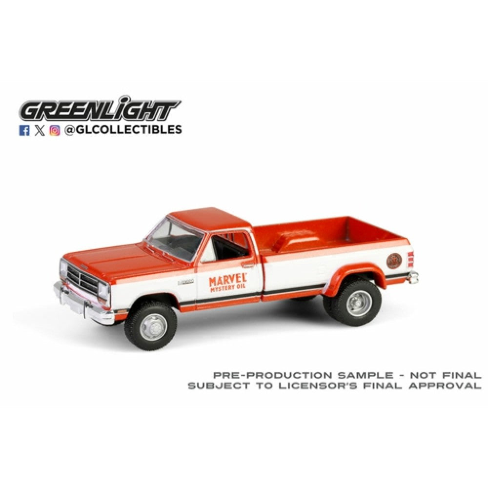 Available to Order – Dually Drivers Series 16 - 1989 Dodge Ram Dually - Marvel Mystery Oil 1:64 GreenLight Model (GL46160-B)