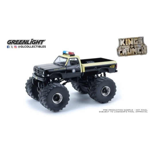 Available to Order – Kings of Crunch Special Edition - Hot Pursuit - 1983 Dodge Ram W350 - Floria Highway Petrol 1:64 GreenLight Model (GL49170-C)
