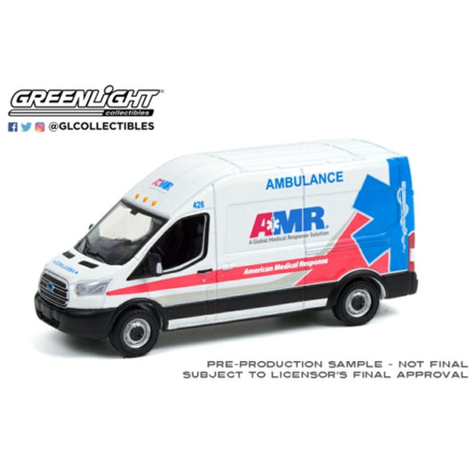 THIS ITEM IS AVAILABLE TO ORDER FROM OUR SUPPLIER - 1:64 GREENLIGHT GL53030-F ROAD RUNNERS SERIES 3 2019 FORD TRANSIT LWB HIGH ROOF AMR AMBULANCE SOLID PACK
