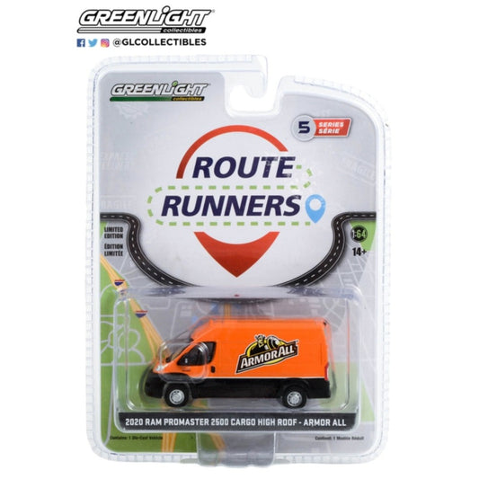 THIS ITEM IS AVAILABLE TO ORDER FROM OUR SUPPLIER - 1:64 GREENLIGHT GL53050-E ROUTE RUNNERS SERIES 5 2020 RAM PROMASTER 2500 CARGO HIGH ROOF ARMOR ALL