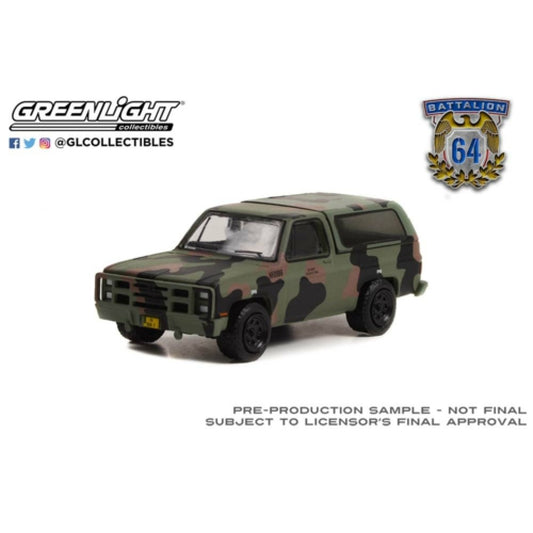THIS ITEM IS AVAILABLE TO ORDER FROM OUR SUPPLIER - 1:64 GREENLIGHT GL61020-E BATTALION 64 SERIES 2 - 1985 CHEVROLET M1009 CUCV US ARMY MILITARY POLICE CAMOUFLAGE