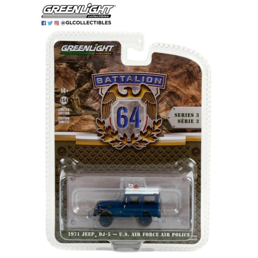 THIS ITEM IS AVAILABLE TO ORDER FROM OUR SUPPLIER - 1:64 GREENLIGHT GL61030-D BATTALION 64 SERIES 3 1971 JEEP DJ-5 US AIR FORCE POLICE