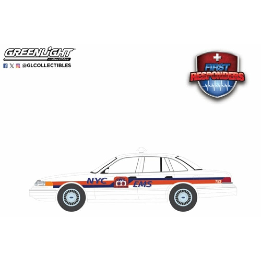 THIS ITEM IS AVAILABLE TO ORDER FROM OUR SUPPLIER - 1:64 GREENLIGHT GL67060-C SERIES 2 - 1994 FORD CROWN VICTORIA - CITY OF NEW YORK EMS, NEW YORK CITY, NY