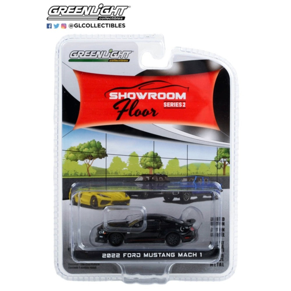 THIS ITEM IS AVAILABLE TO ORDER FROM OUR SUPPLIER - 1:64 GREENLIGHT GL68020-E SHOWROOM FLOOR SERIES 2 2022 FORD MUSTANG MACH 1 SHADOW BLACK