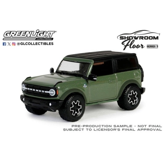 THIS ITEM IS AVAILABLE TO ORDER FROM OUR SUPPLIER - 1:64 GREENLIGHT GL68050-E SHOWROOM FLOOR SERIES 5 - 2023 FORD BRONCO 2-DOOR OUTER BANKS - ERUPTION GREEN METALLIC SOLID PACK