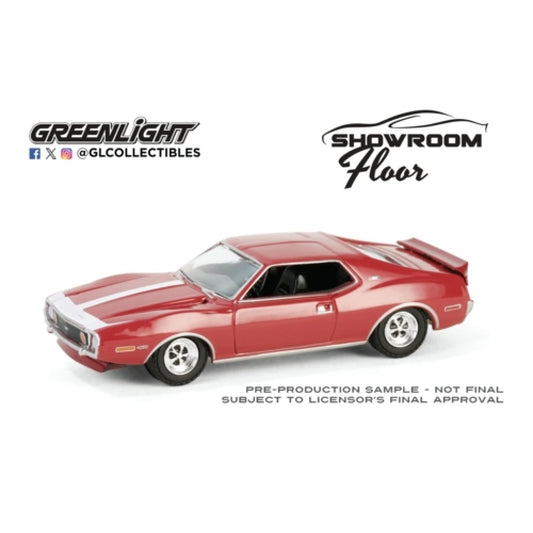THIS ITEM IS AVAILABLE TO ORDER FROM OUR SUPPLIER - 1:64 GREENLIGHT GL68060-B SHOWROOM FLOOR SERIES 6 - 1971 AMC JAVELIN AMX - MATADOR RED WITH WHITE HOOD STRIPE
