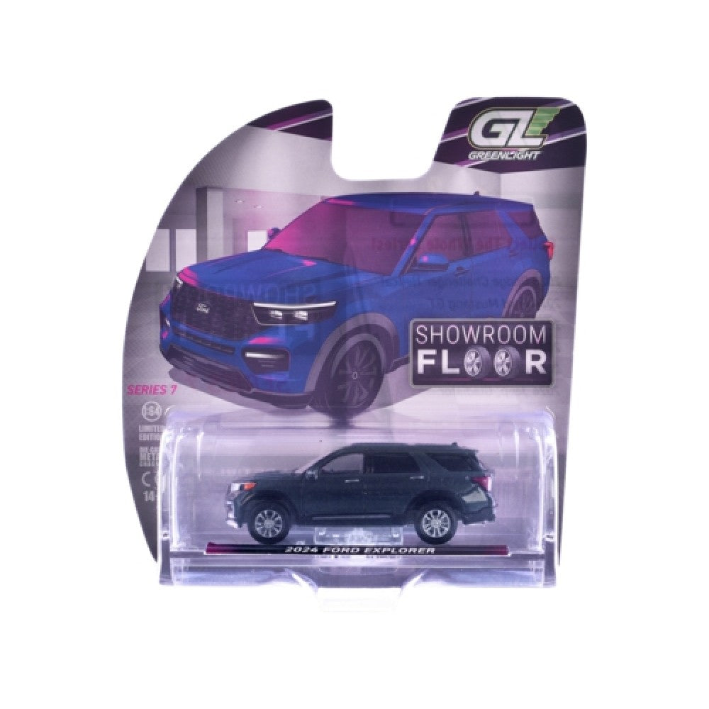 Available to Order – Auto Mall Series 7 - 2024 Ford Explorer - Stone Blue 1:64 GreenLight Model (GL68070-D)