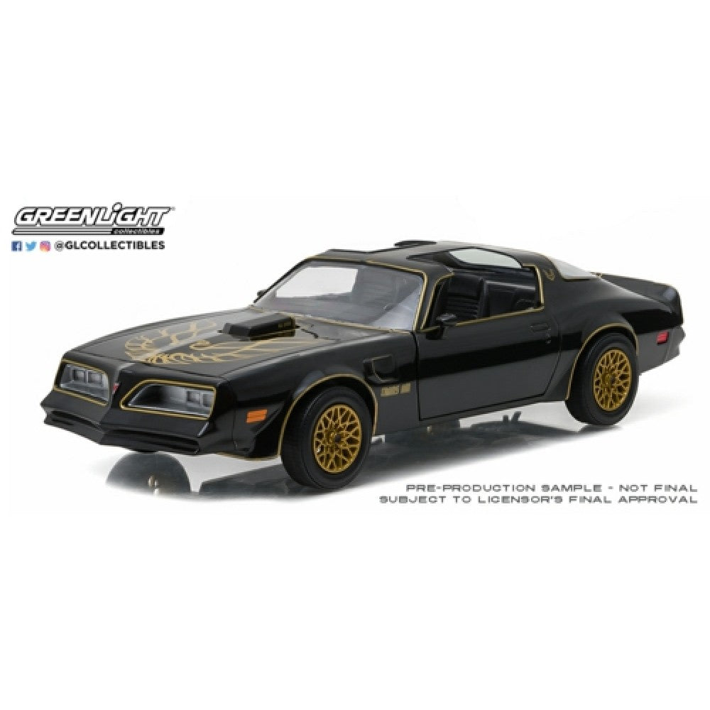 Available to Order – 1977 Pontiac Firebird Trans Am Starlite Black with Golden Eagle Hood 1:24 GreenLight Model (GL84036)